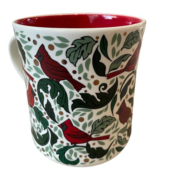 Peppermint & Pine Christmas Red Cardinal Coffee Mug Winter Tea Cup Set of 2 NEW - Picture 6 of 15